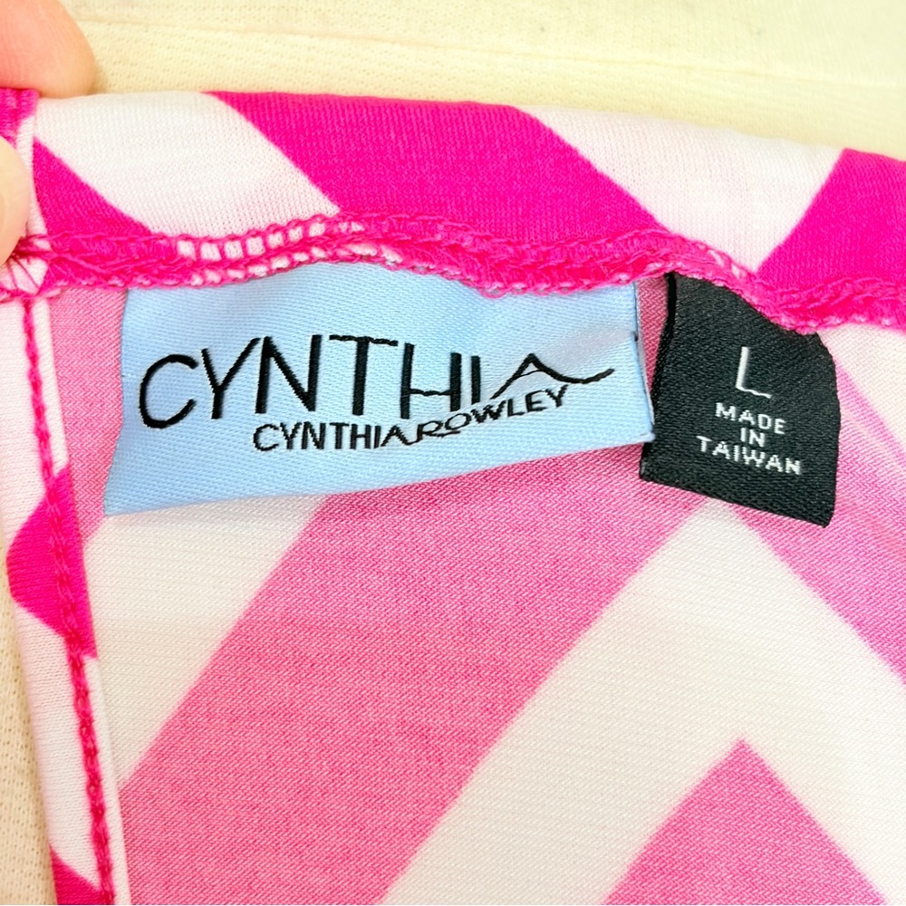 ❌❌CYNTHIA ROWLEY Oversized Chevron Print Tie-Back Tank, Large - Picture 8 of 10